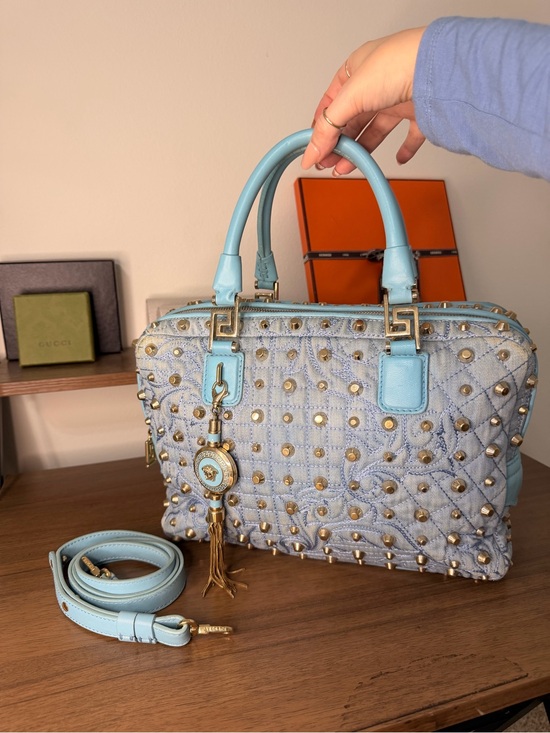 Versace Handbags - AUTHENTIC - Gianni Versace Vanitas Demetra Studs Borocco Quily in Denin